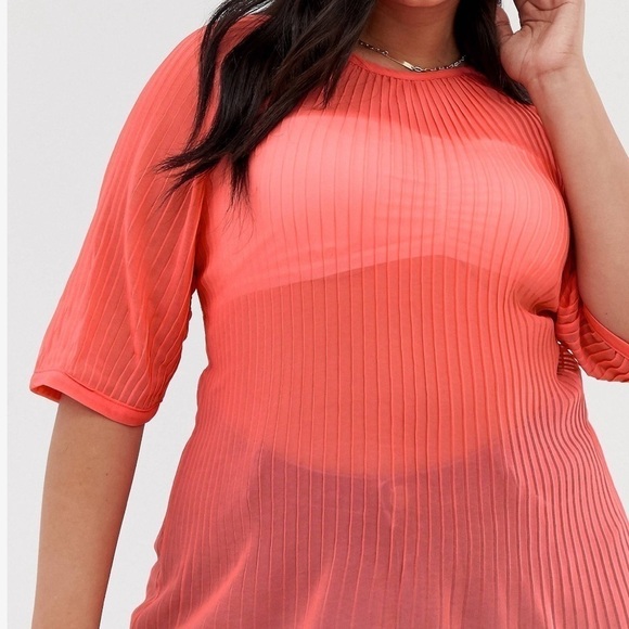 ASOS curve River Island plisse blouse 16 - Picture 3 of 6